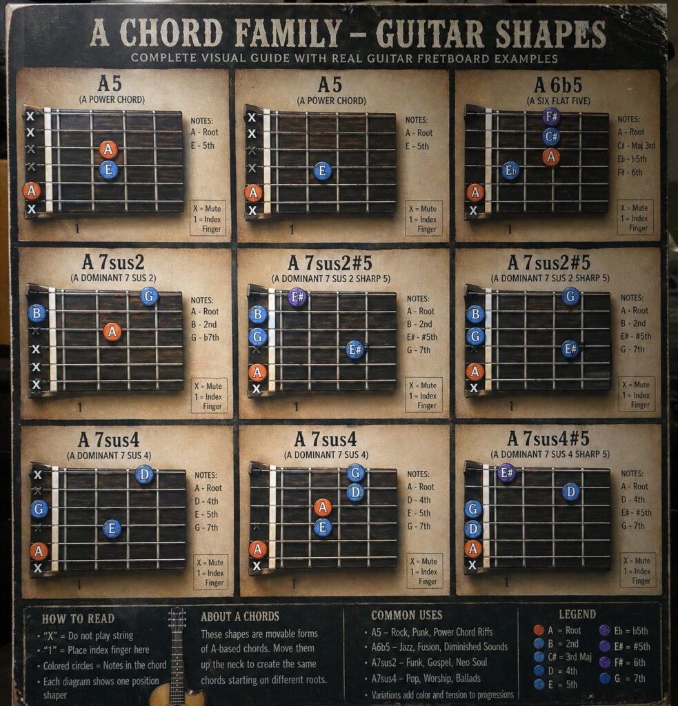 A Chord Family – Guitar Shapes (Complete Visual Guide)